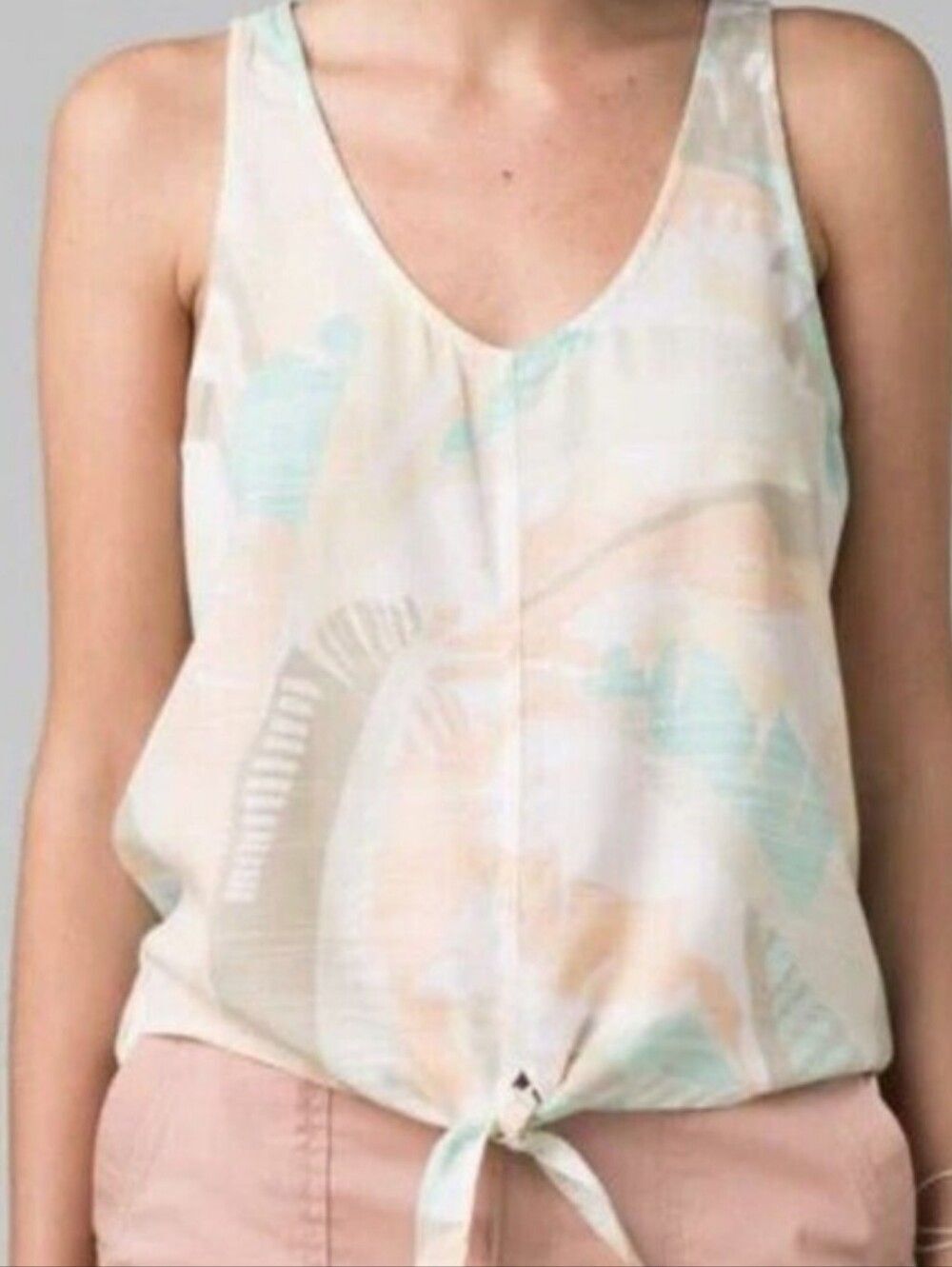 Prana Mackenzie Tank Top Size Medium Spring Paloma Front Tie